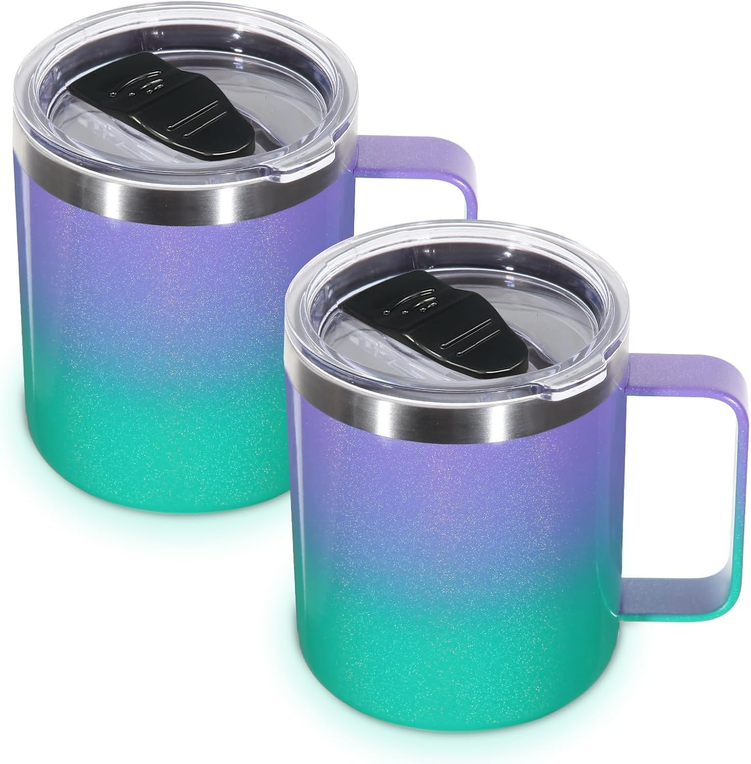 Detalle de Volhoply 14oz isolerad kaffemugg i rostfritt stål, 2-pack