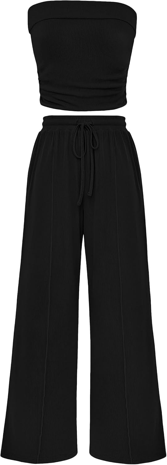 Detalle de PRETTYGARDEN Ribbed Knit 2-Piece Set