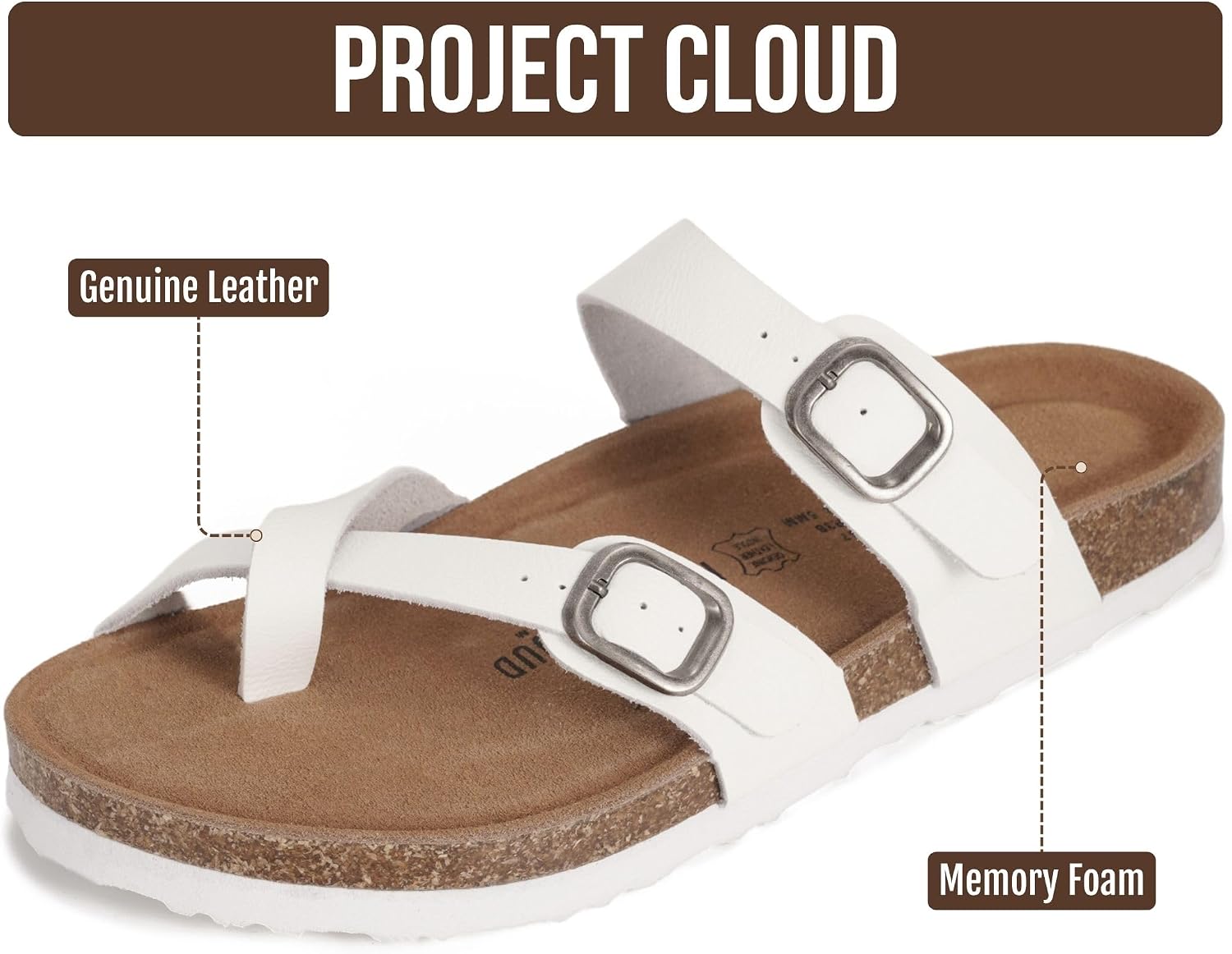 Detalle de Project Cloud 100% Genuine Leather Women's Sandals