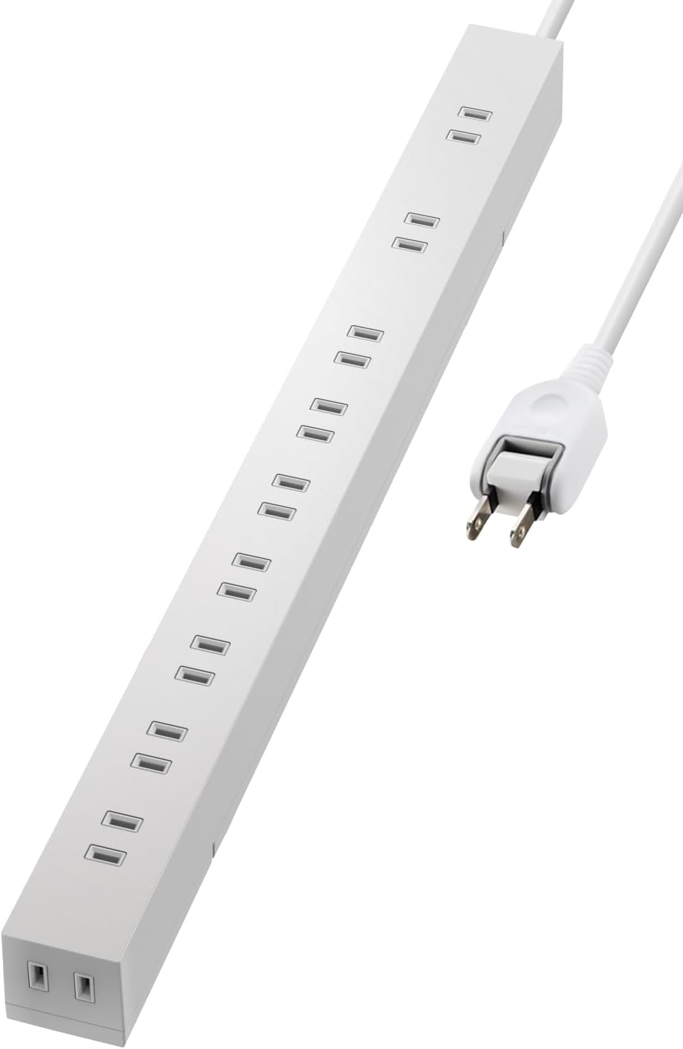 Detalle de エレコム ECT-0101WH 電源タップ 10個口・1m、雷ガード・ほこりシャッター付き