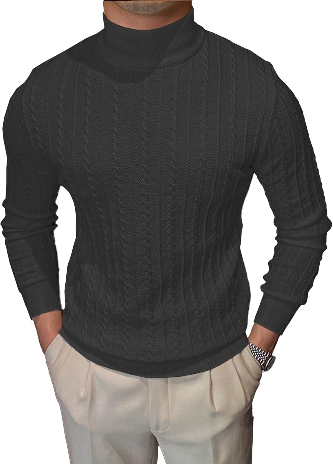 Thumbnail 6 de iudam Herren Rollkragenpullover Slim Fit