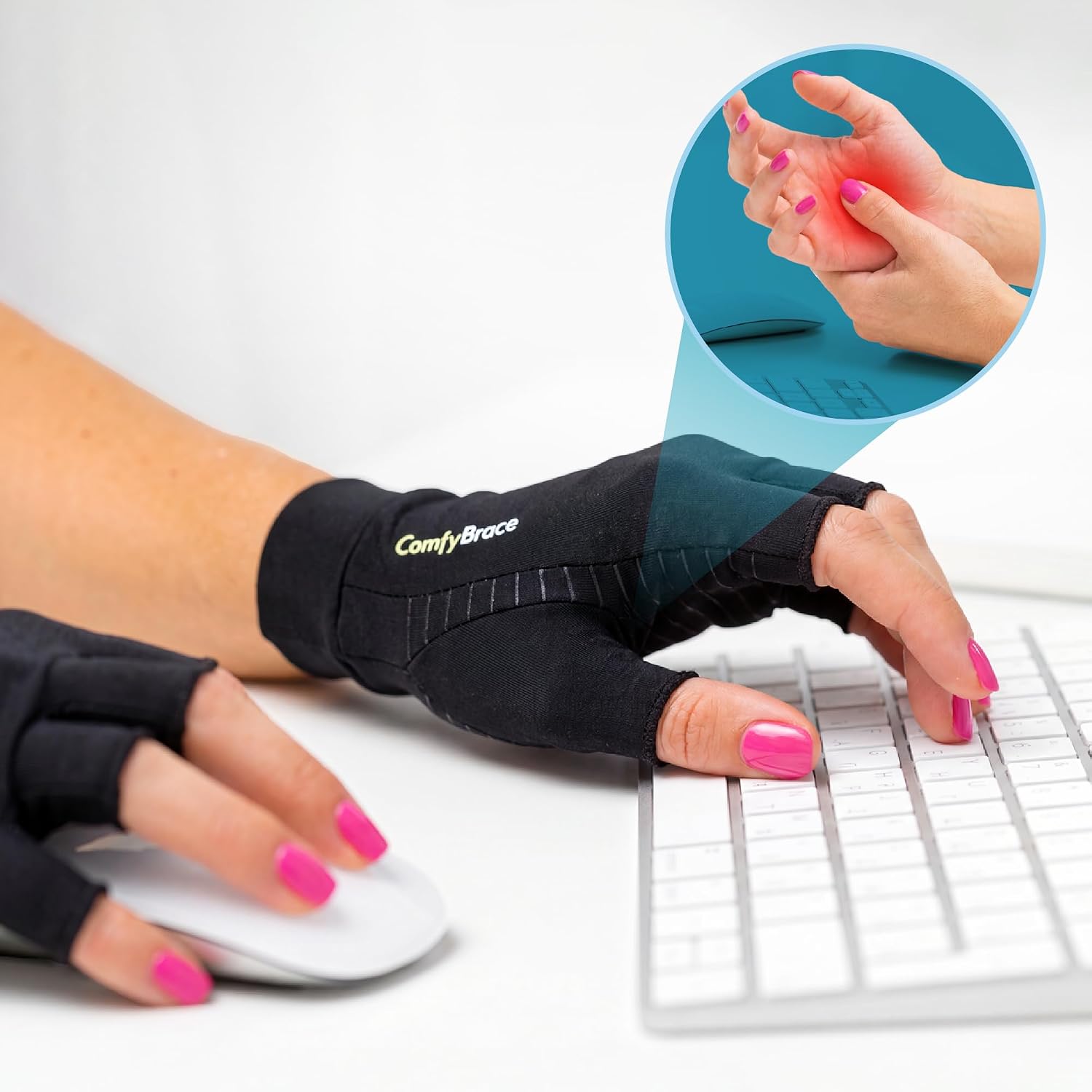 Thumbnail 6 de ComfyBrace 1 Copper Arthritis Compression Gloves, Fingerless Nylon-Spandex
