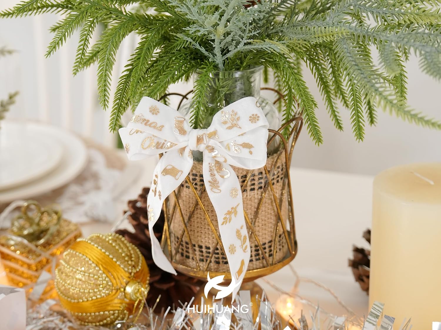 Thumbnail 5 de HUIHUANG Christmas Velvet Ribbon, 1 Inch