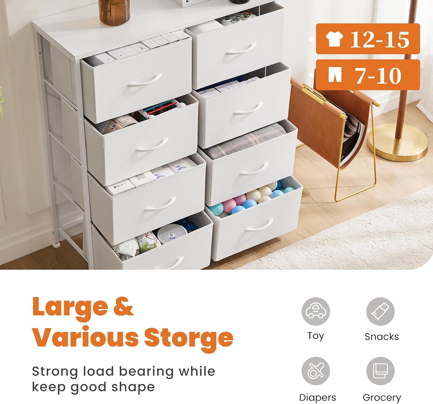 Thumbnail 3 de Sweetcrispy Fabric Dresser, 8 Drawers