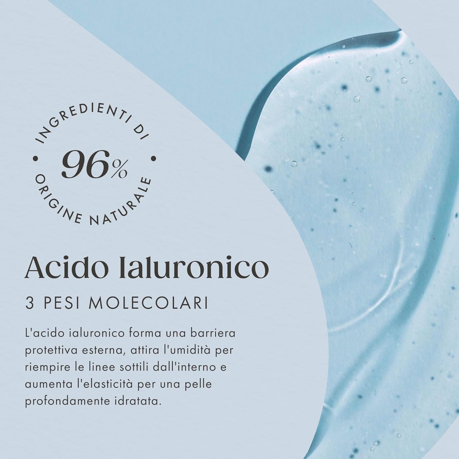 Detalle de Gel Occhi Rimpolpante 30ml – Satin Naturel, siero contorno occhi con acido ialuronico e vitamina E