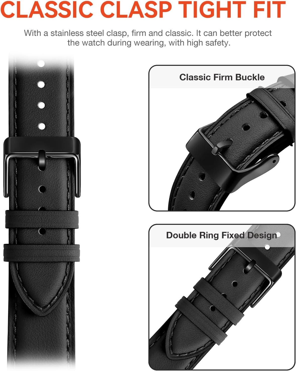 Detalle 2 de SUNFWR Leather Strap 44mm Black
