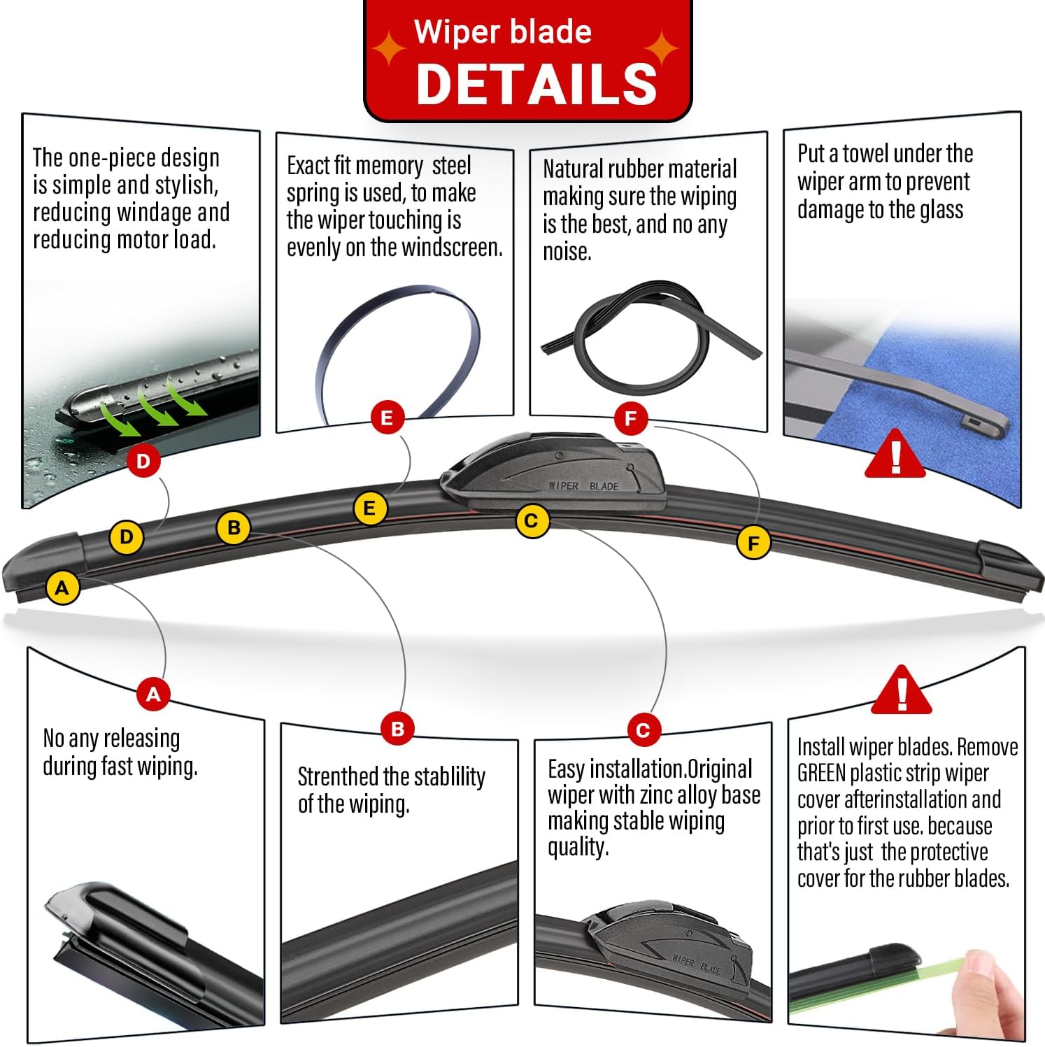 Thumbnail 2 de RAINTOK Windshield Wiper Blades Set 24