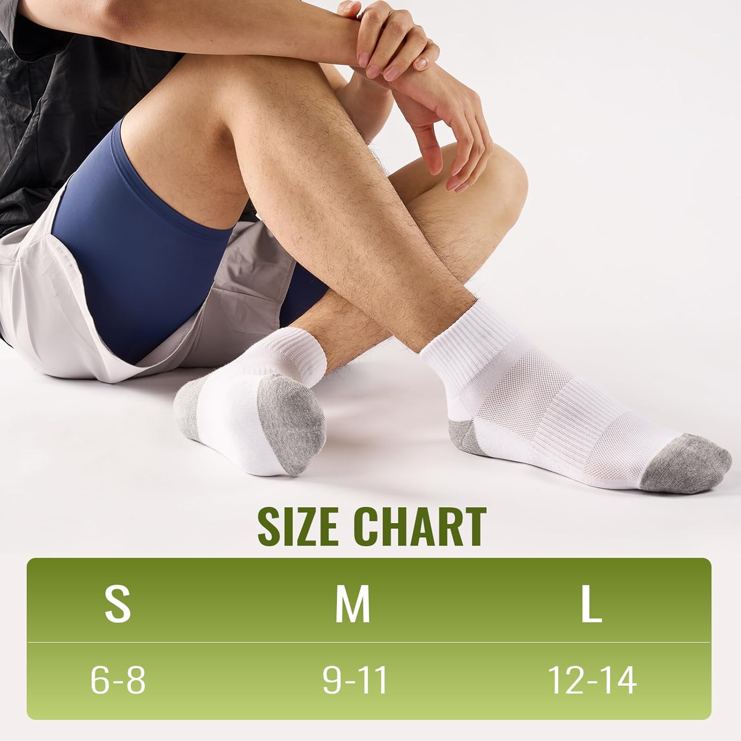 Thumbnail 5 de SukModen Compression Ankle Support Running Socks (Bamboo) – 3 Pairs Quarter Trainer Socks for Men & Women