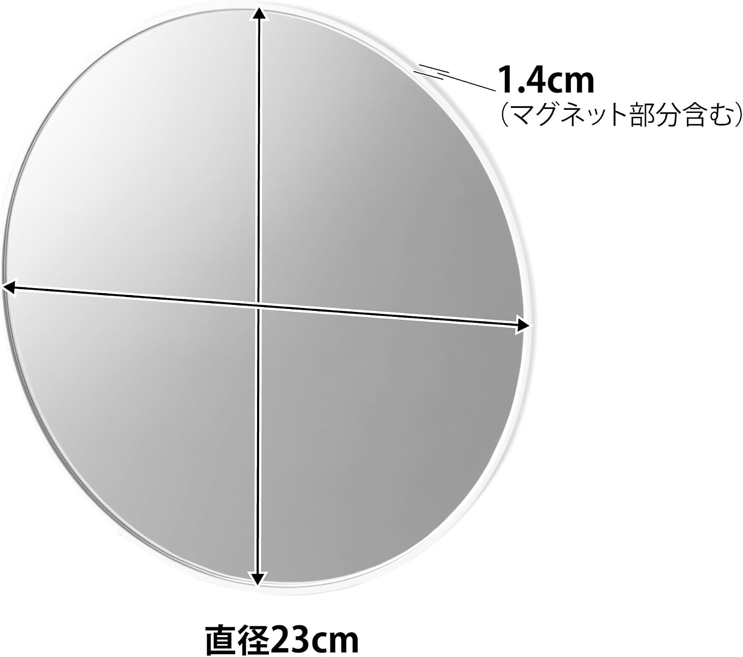 Thumbnail 6 de 山崎実業 tower 10175 マグネットバスルームミラー 丸型23cm 曇り止め加工・ガラス製