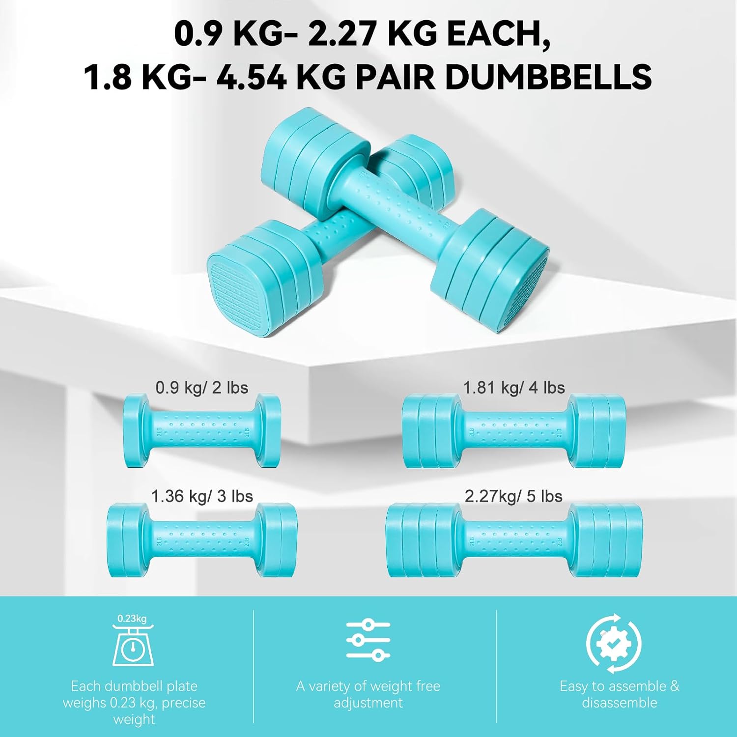 Detalle 2 de Passer Adjustable Dumbbell Set 4 in 1 🏋