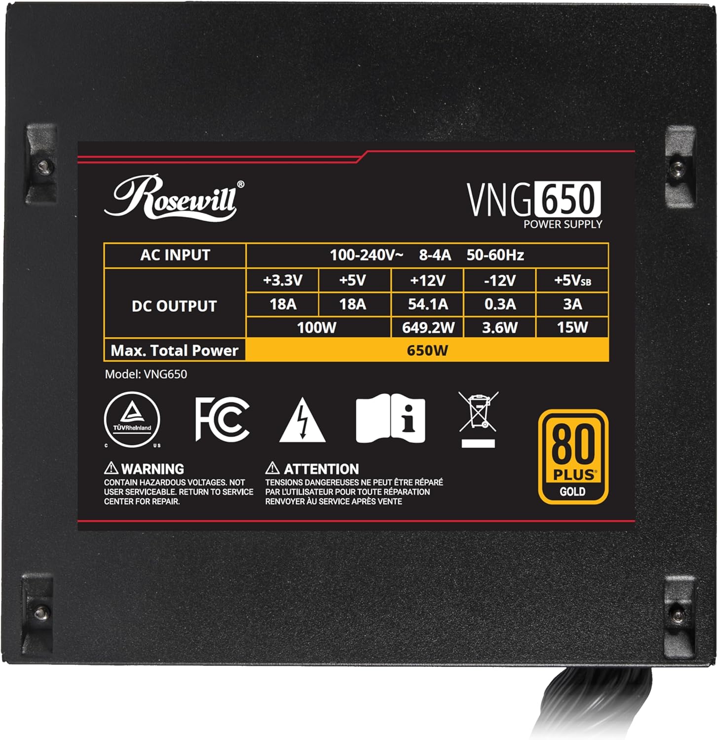 Thumbnail 4 de Rosewill Power Supply 650W