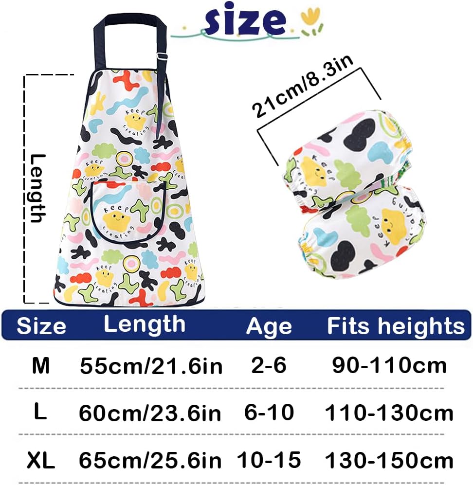 Thumbnail 6 de HIQUACC Kids Art Apron Set 2 Sleeves