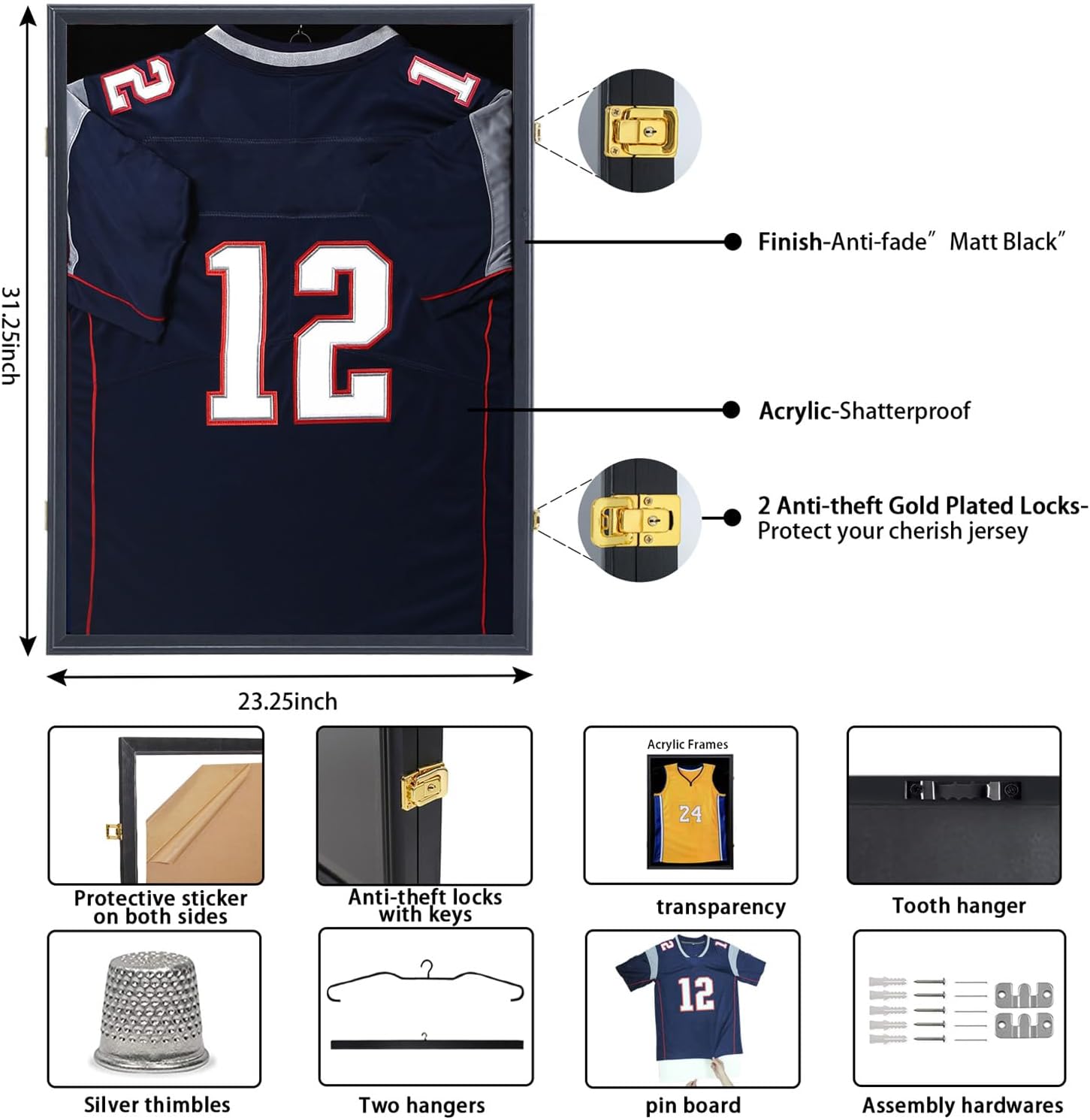 Thumbnail 2 de IHEIPYE Jersey Display Frame Case Lockable 31.25
