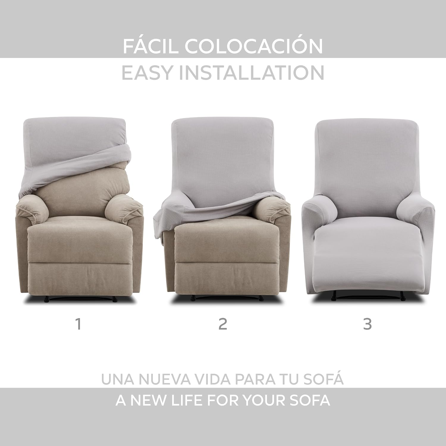 Detalle 2 de Housse de fauteuil Relax 1 place TEXTIL-HOME 🚙