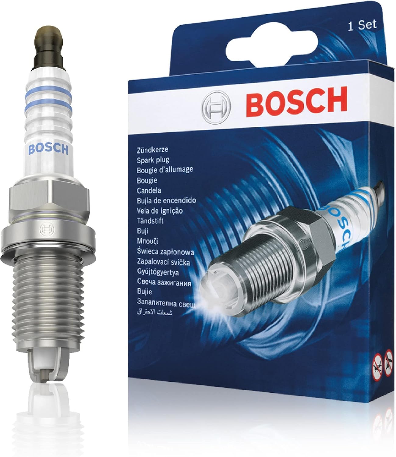 Detalle de Bosch FR7LDC (+7) – Jeu de 4 bougies d'allumage en nickel, compatible Audi (référence 0242235914)