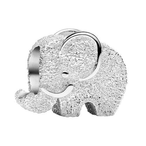 Detalle de PANDORA Textured Elephant Charm 794528C00 – Anhänger aus 925er Sterling, detailliert gearbeitet