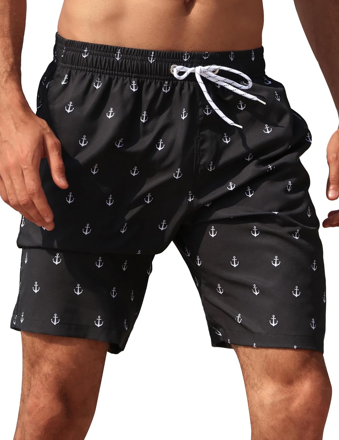 Detalle de APTRO Men's 9" Swim Trunks with Mesh Lining and Quick-Dry Fabric