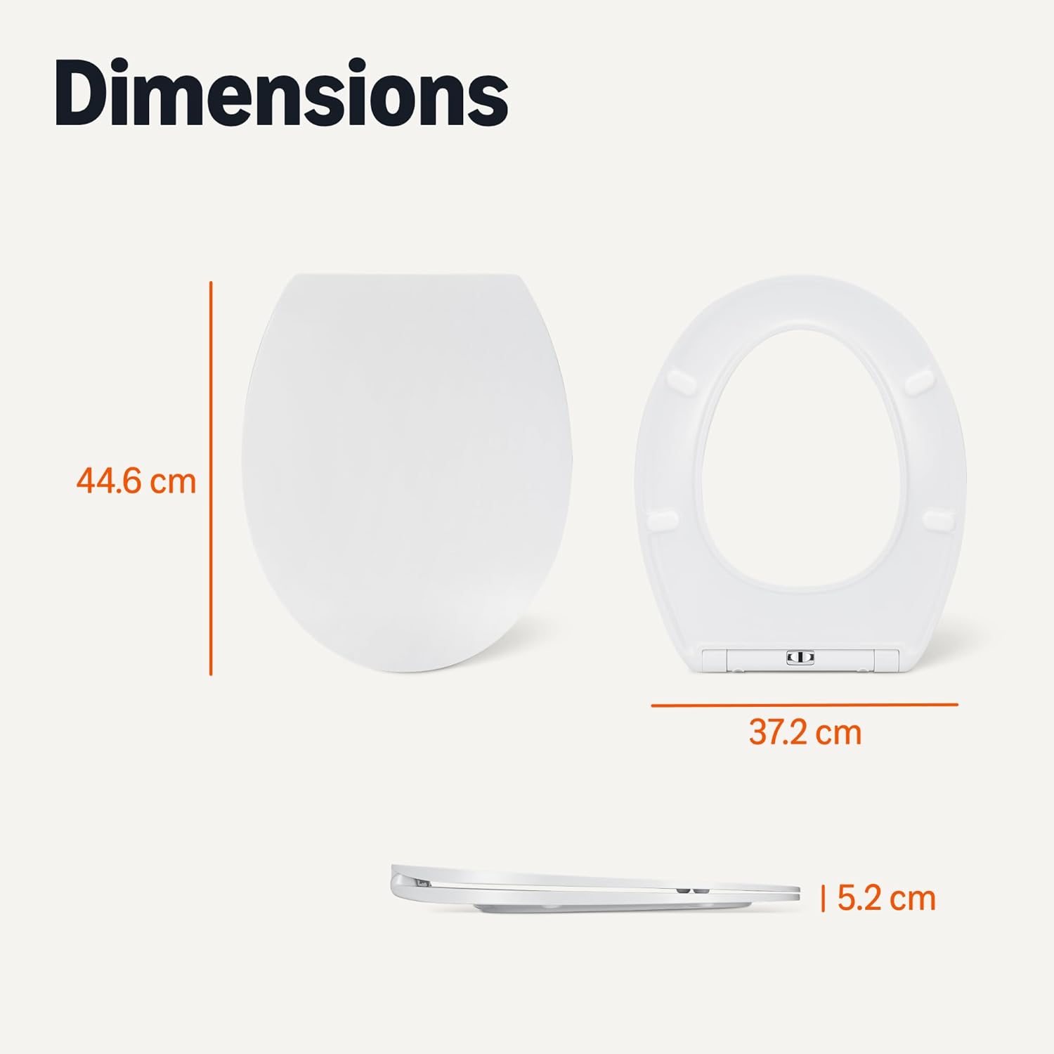 Thumbnail 4 de Amazon Basics O-Shape Toilet Seat with Soft-Close, Quick-Release Hinges and Universal Fit