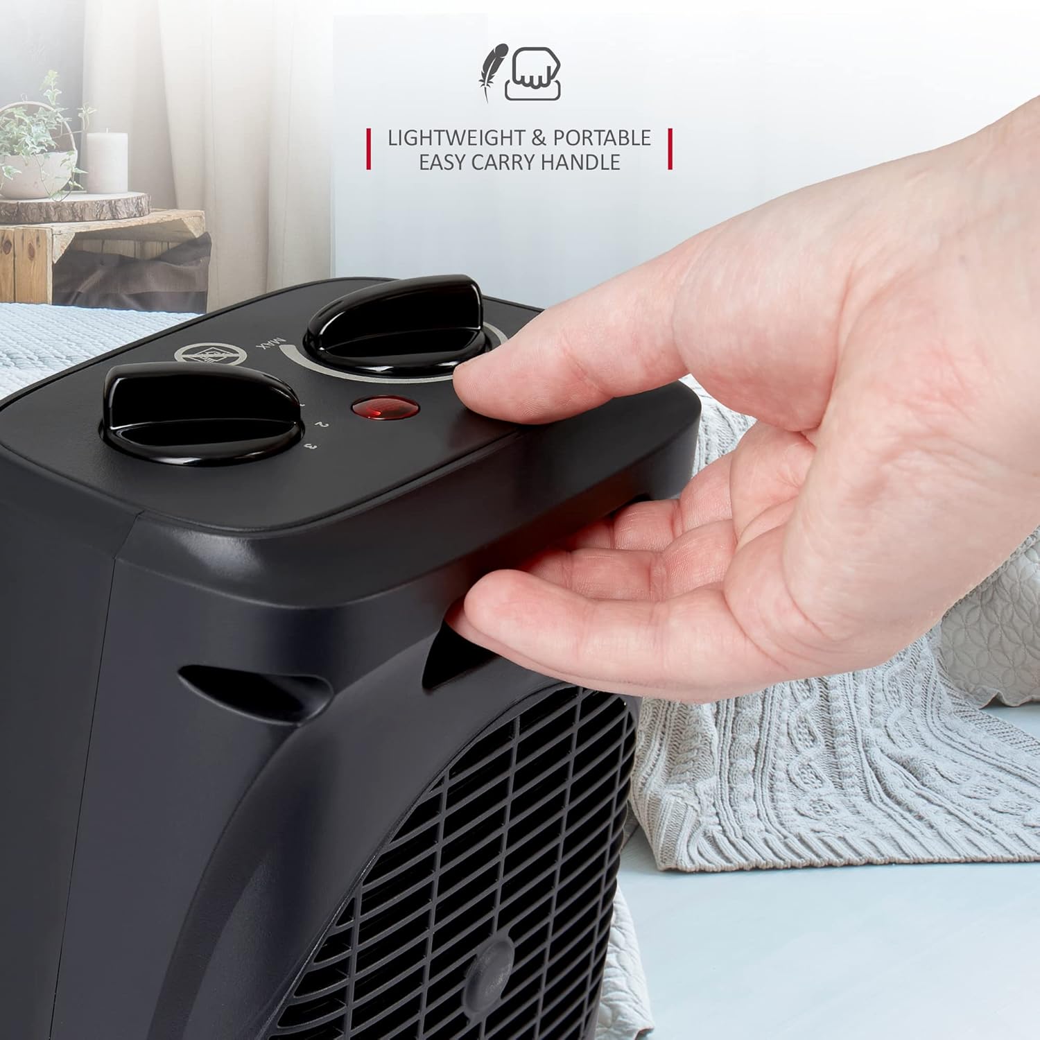 Thumbnail 5 de NETTA Ceramic Fan Heater 2000W – portable electric space heater with adjustable thermostat