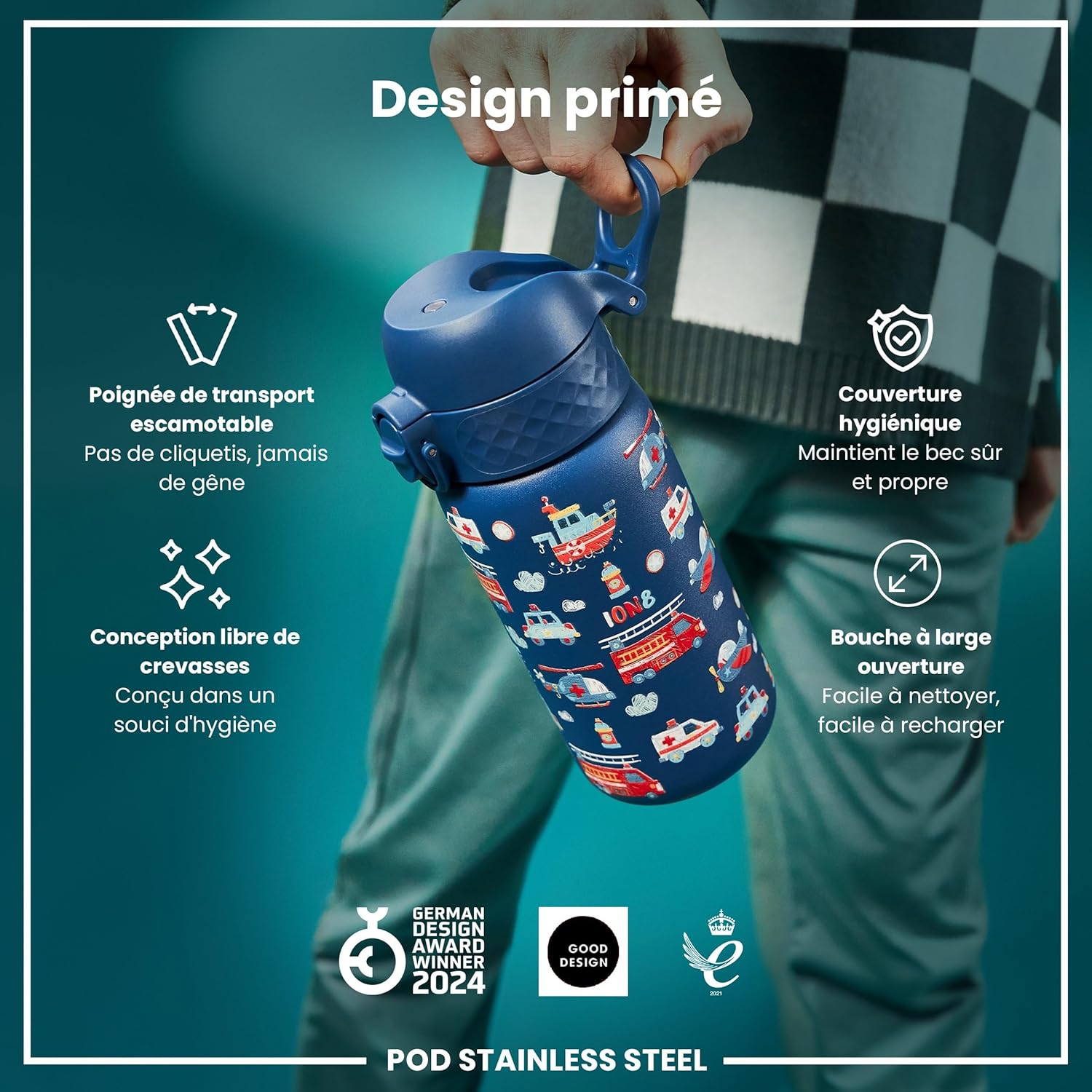 Detalle 2 de ion8 Gourde Enfant 400ml đ„€
