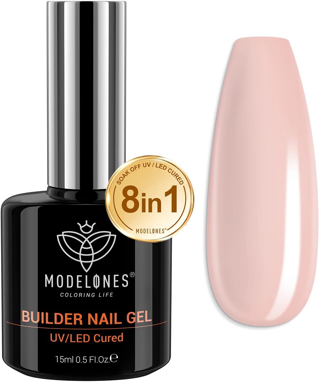 Detalle de modelones Gel Constructor UñAs 8-in-ONE buildergel voor sterke nagels, beige, 15 ml