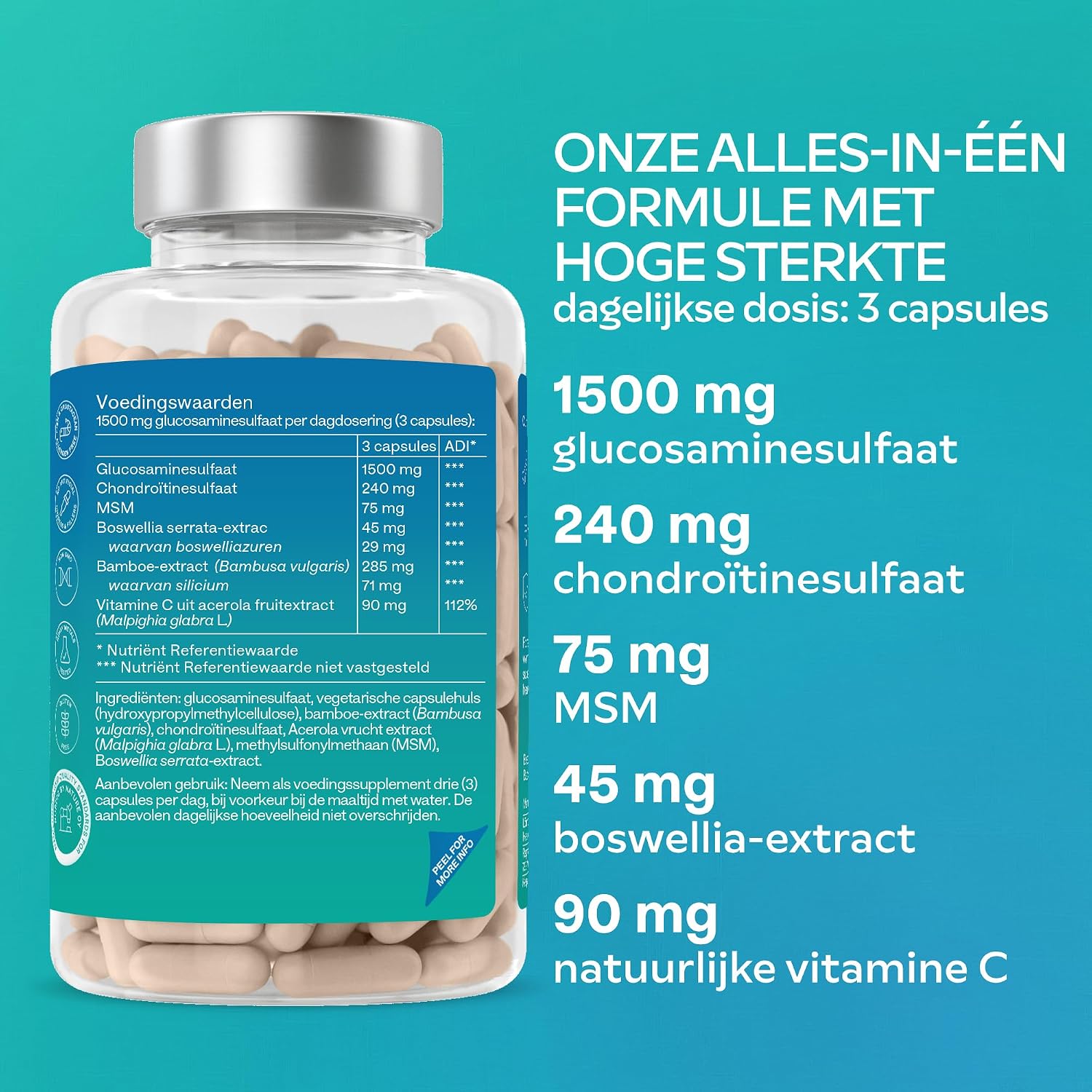 Thumbnail 4 de AAVALABS Glucosamine-complex met chondroïtine, MSM, Boswellia en vitamine C