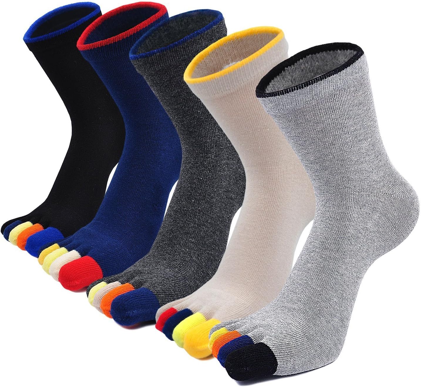 PUTUO Chaussettes à doigts Homme EU 39-44