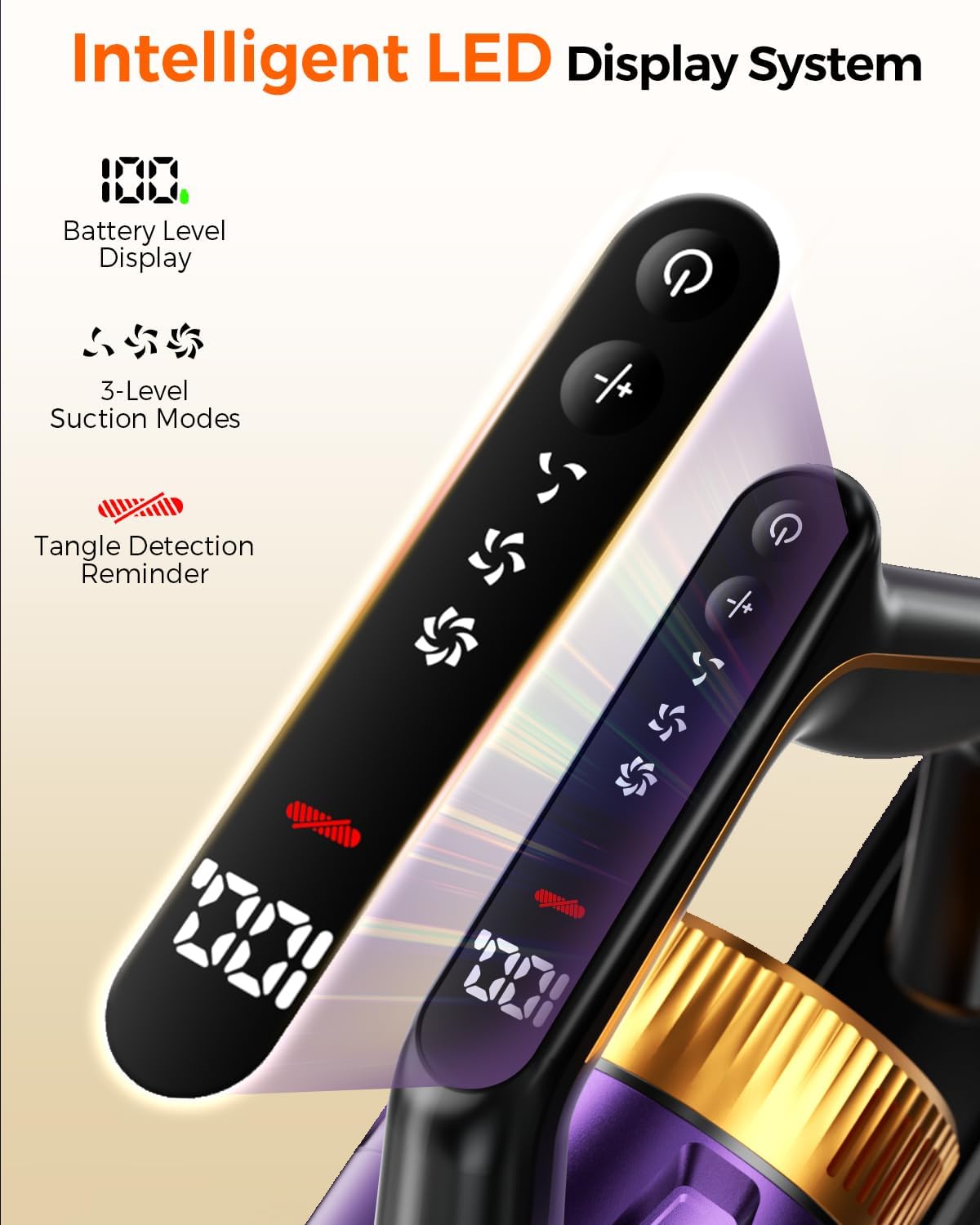 Thumbnail 4 de Rittvot Cordless Stick Vacuum Cleaner (580W/48KPa) with 65 Min Runtime, Touch Screen & Wall Mount