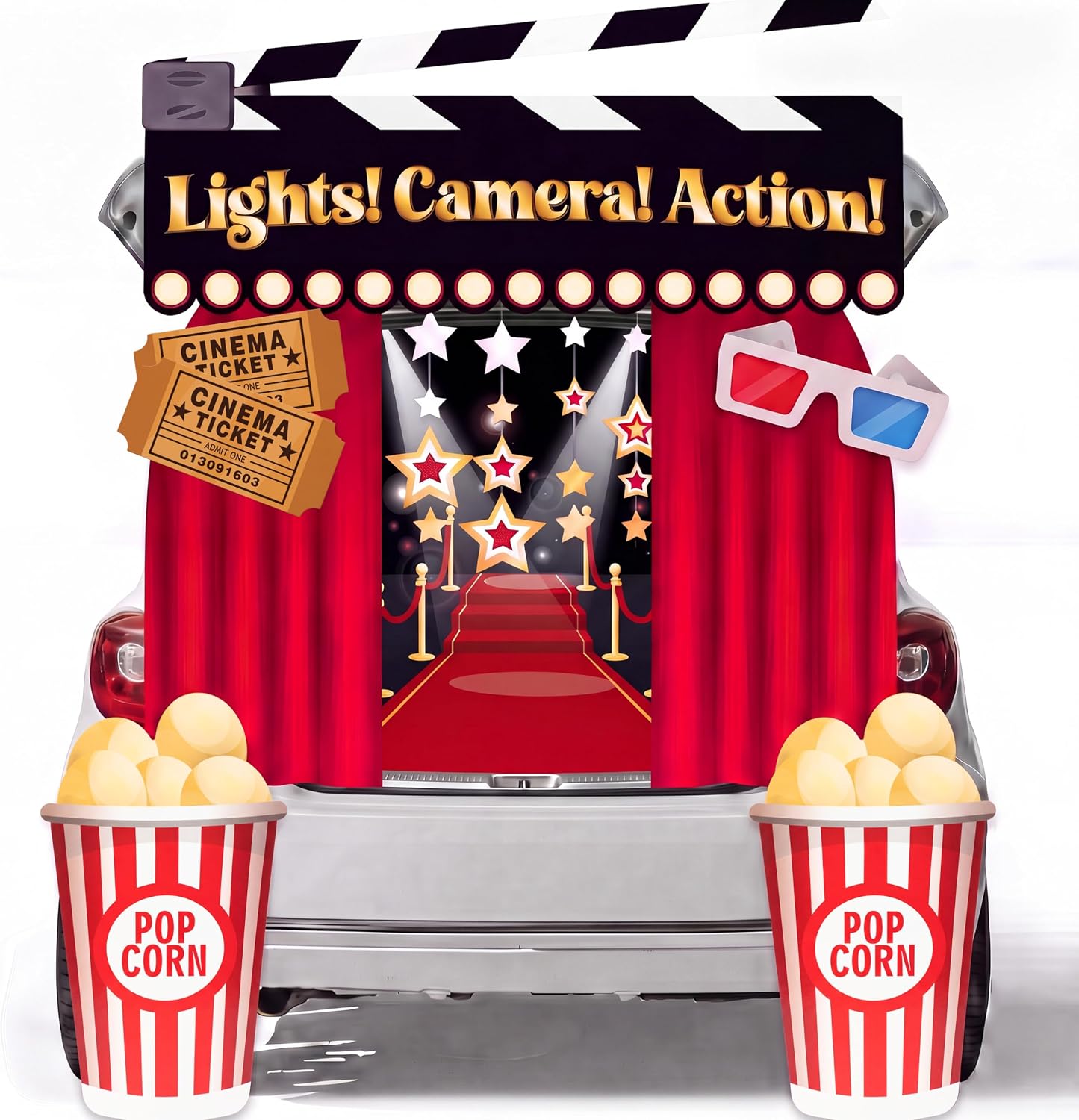 Detalle de JOYIN 16500 Halloween Cinema Trunk-or-Treat Decoration Kit
