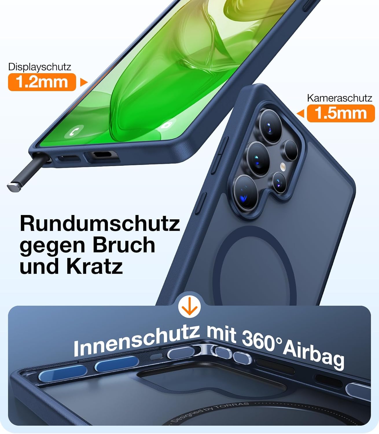 Thumbnail 4 de TORRAS Guardian-Mag Hülle für Samsung Galaxy S25 Ultra – Stoßfest, MagSafe-kompatibel und 360° Airbag
