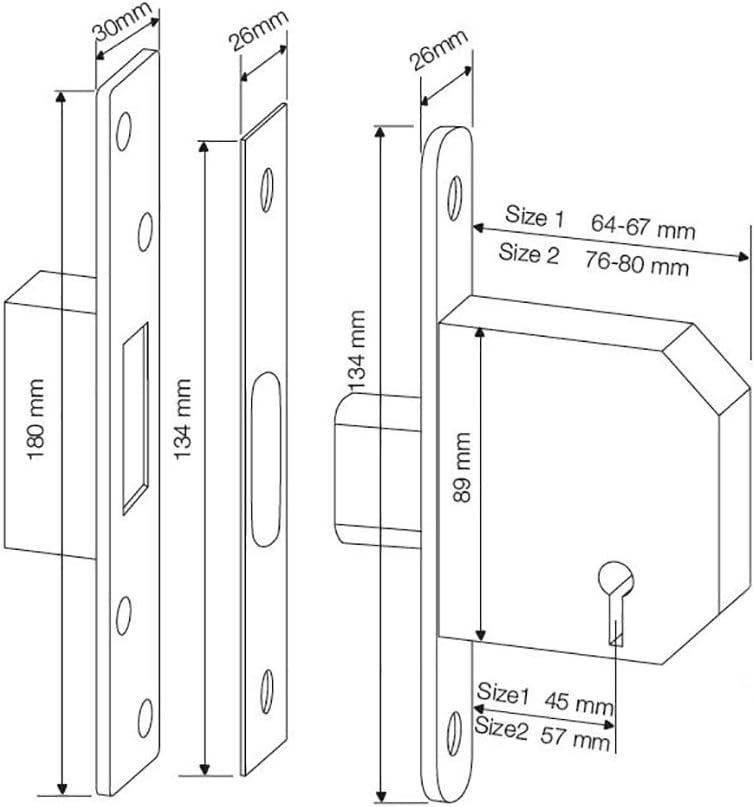 Thumbnail 3 de Yale British Standard 5 Lever Mortice Deadlock, Brass Finish, 2.5 Inch Backset