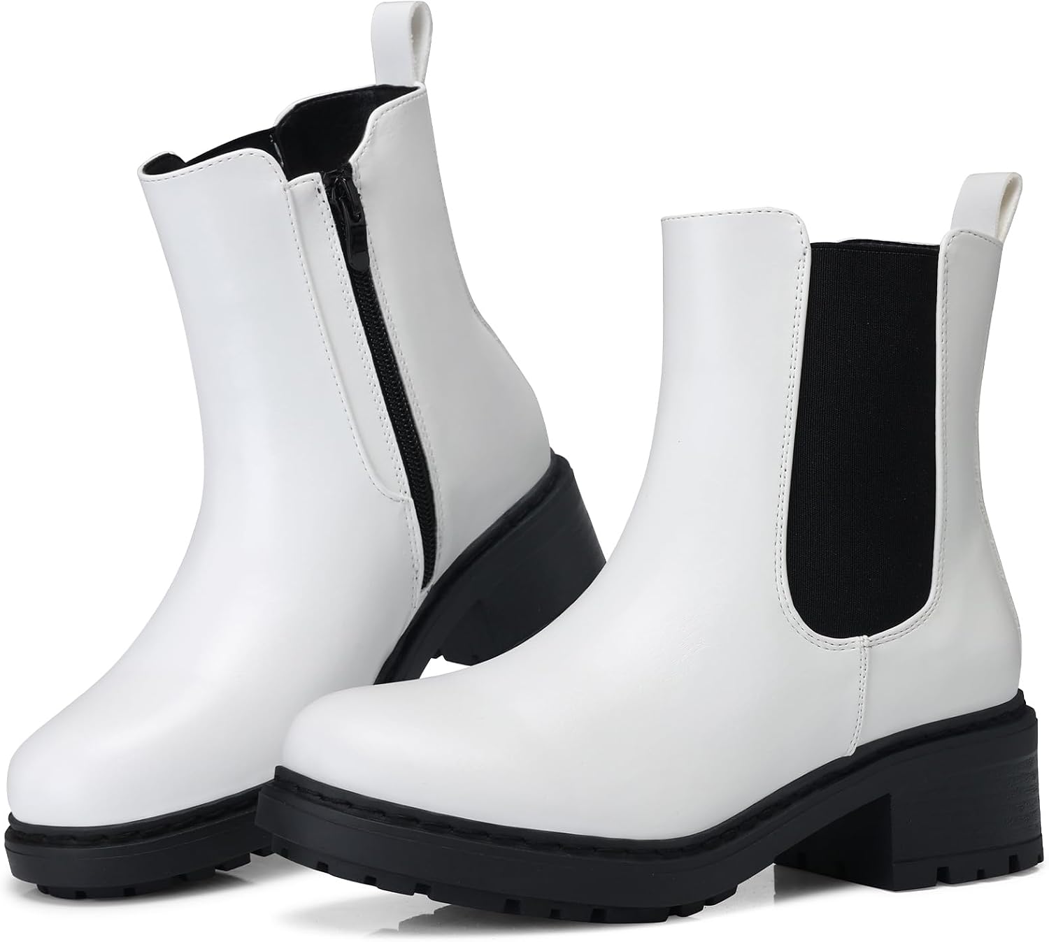 Detalle de SHIBEVER Women's Chelsea Boots in PU Leather