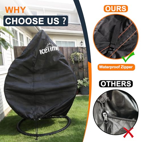 Thumbnail 5 de Icetimer Upgraded Egg Chair Cover Waterproof 190x115cm