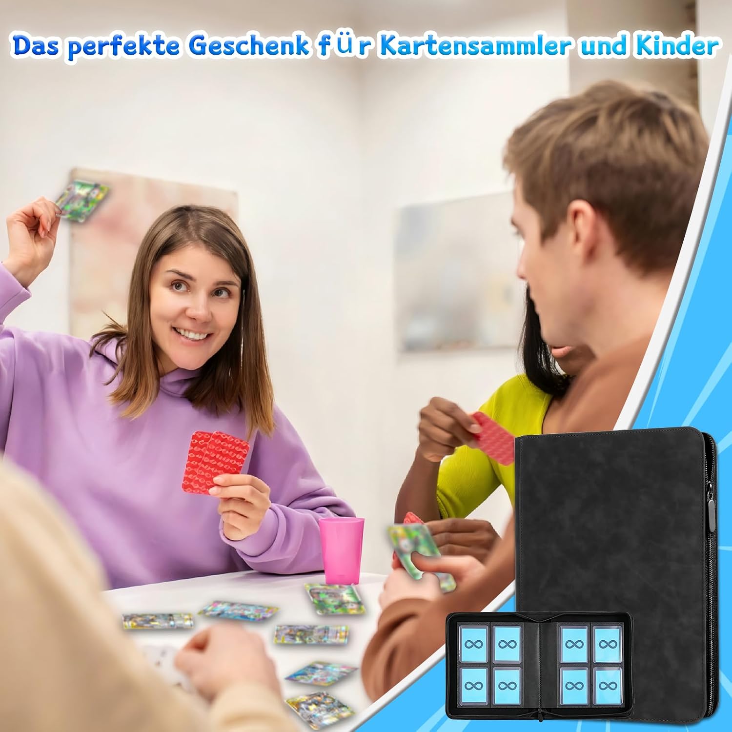 Thumbnail 6 de Toploader Sammelkarten Album für 112 Karten – 4 Fächer, 3x4 Zoll, Schwarz