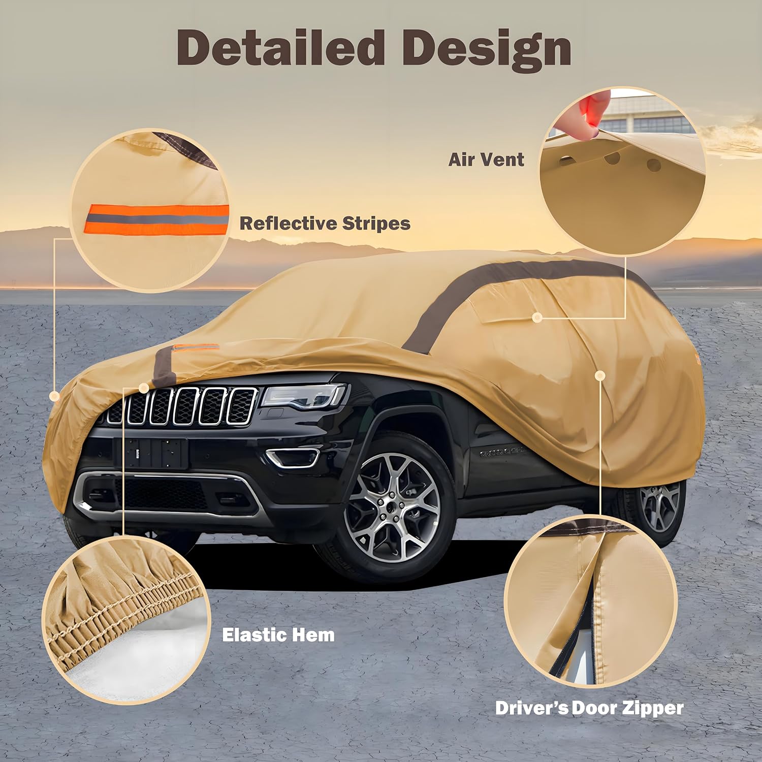 Detalle 2 de FSGRICH Car Cover for Jeep Grand Cherokee