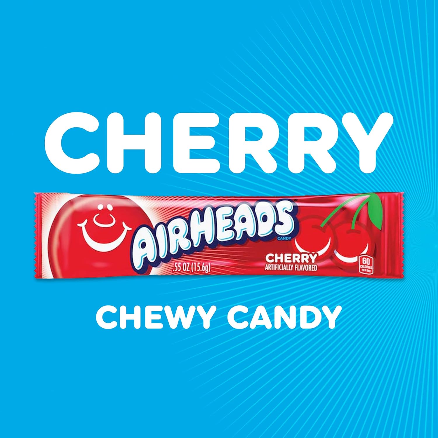 Detalle de Airheads 073390001155 Cherry Taffy Candy Bars, 36 Individually Wrapped