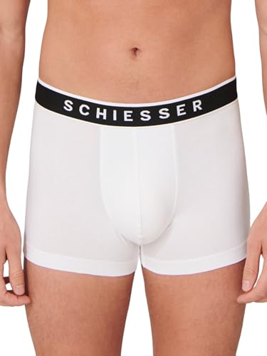 Detalle 2 de Schiesser Herren 3er Pack Boxershorts Bio Baumwolle 95/5 – Weiß, Größe 7/XL