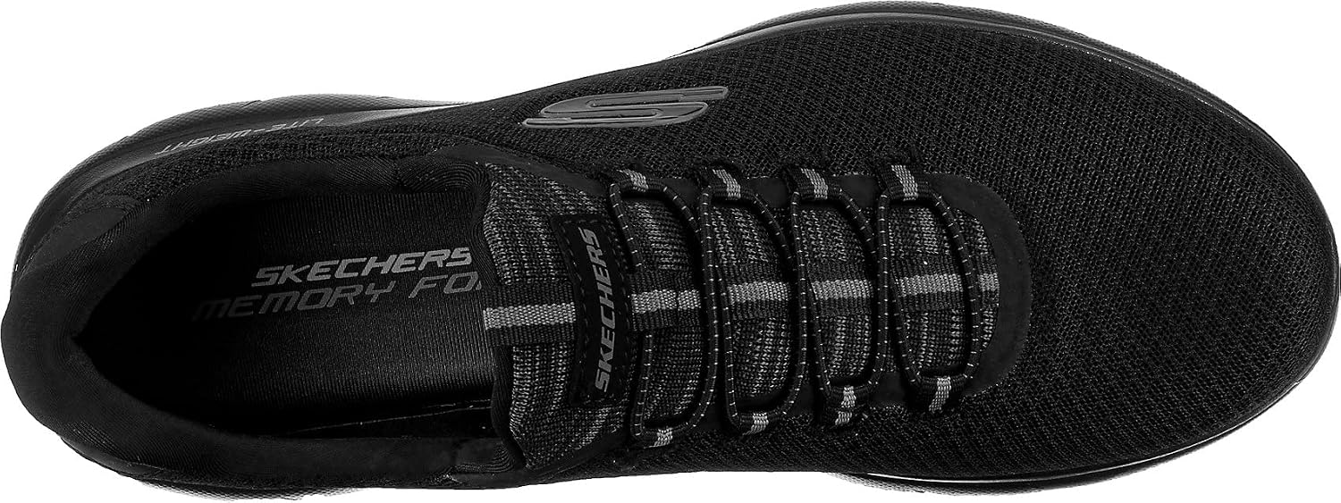 Detalle de Skechers Men's Summits Trainer, Black (9 UK) – versatile slip-on sport trainer