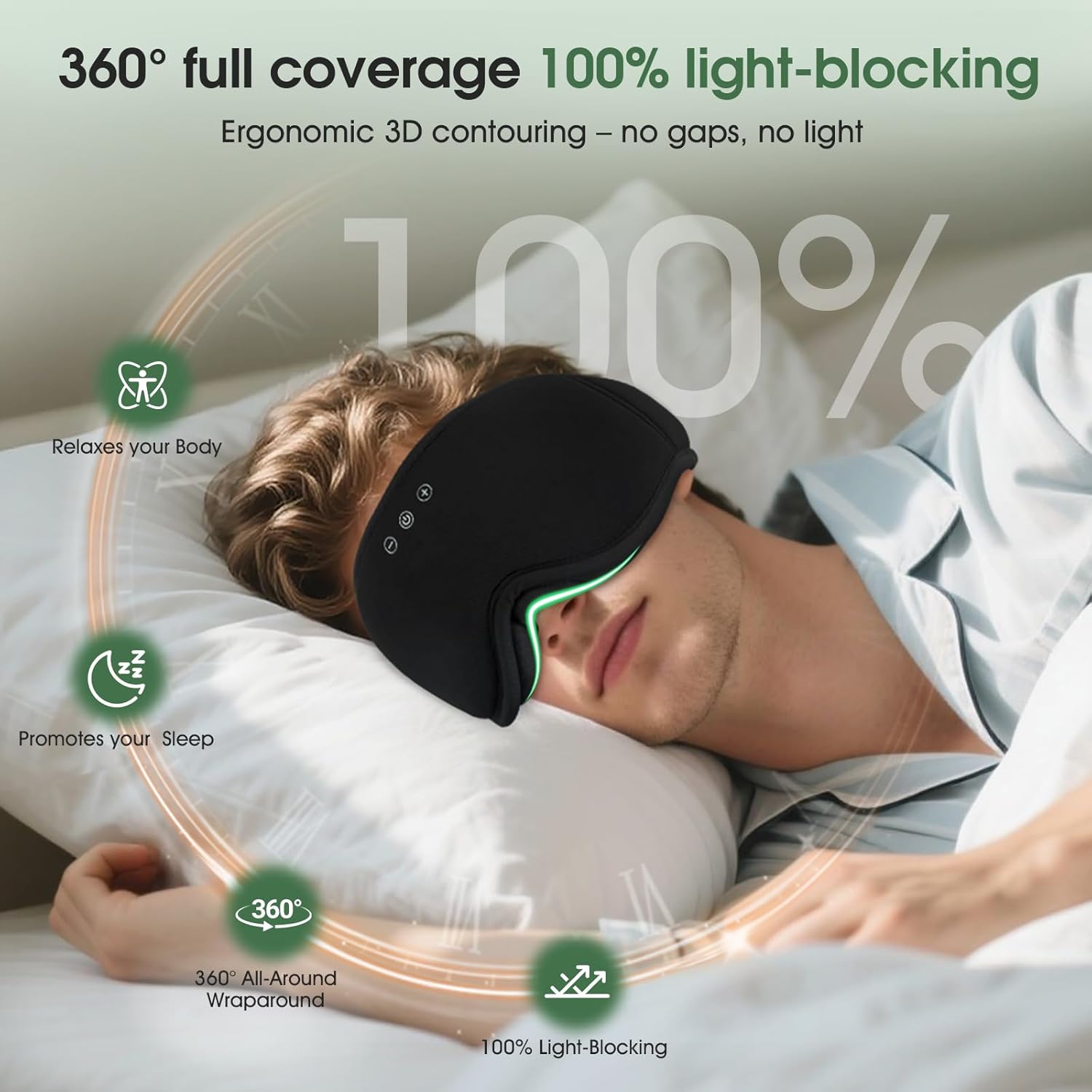 Detalle de MUSICOZY Bluetooth Sleep Mask 14H playtime