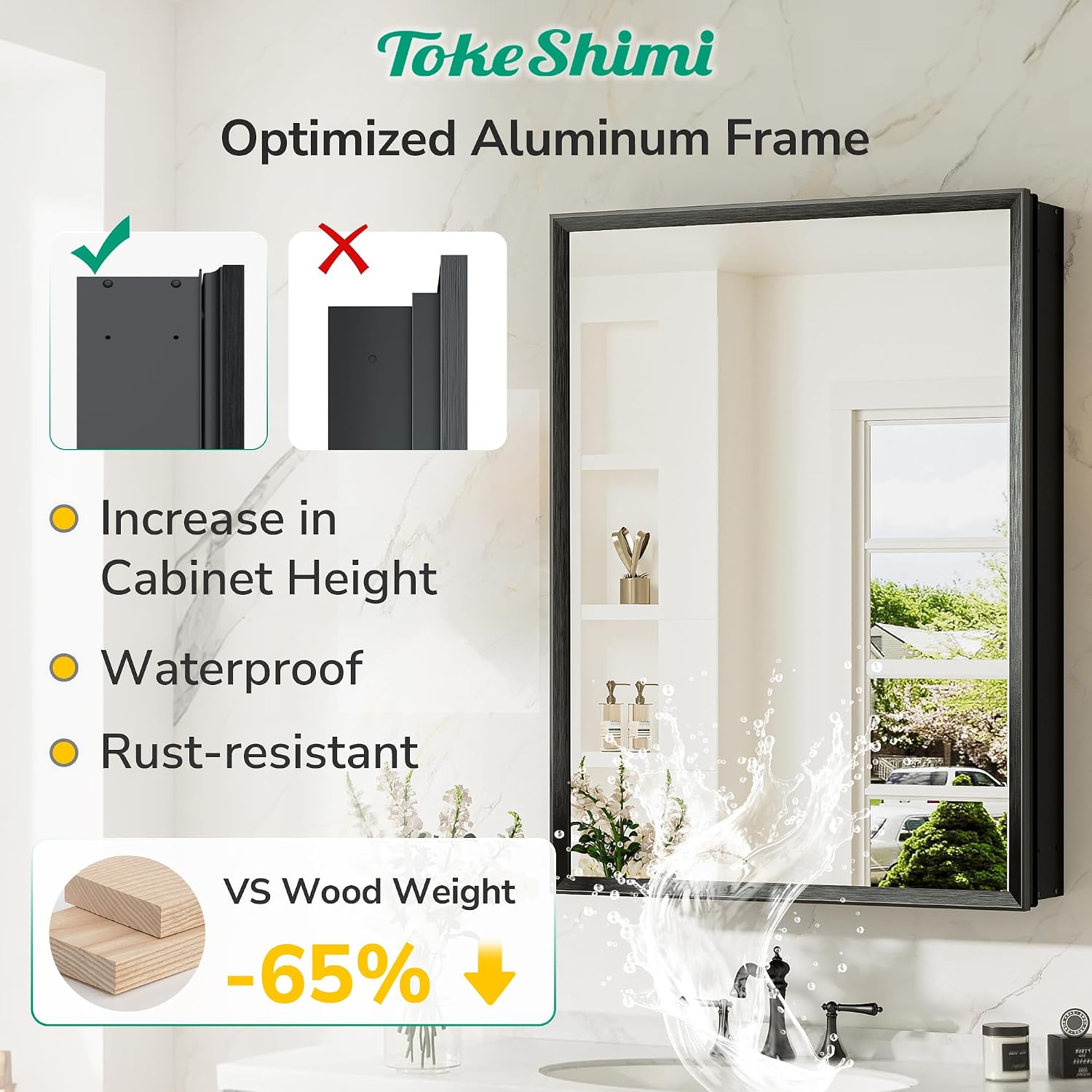 Detalle de TokeShimi Medicine Cabinet, 14 x 18 Inch