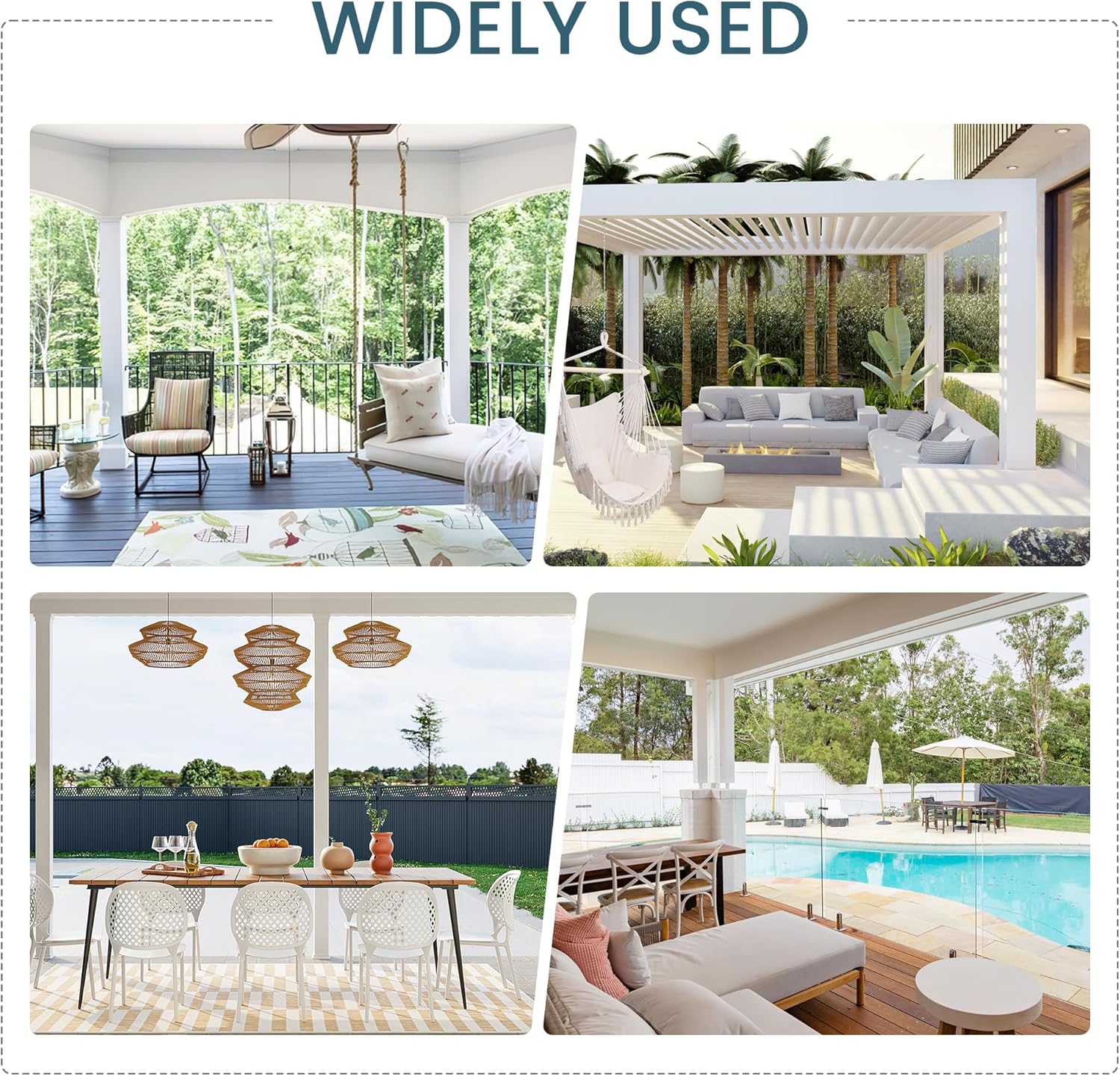 Thumbnail 5 de PONY DANCE Outdoorvorhang Wetterfest 2er Set (H 243 x B 132 cm) Anthrazit-Grau mit Ösen