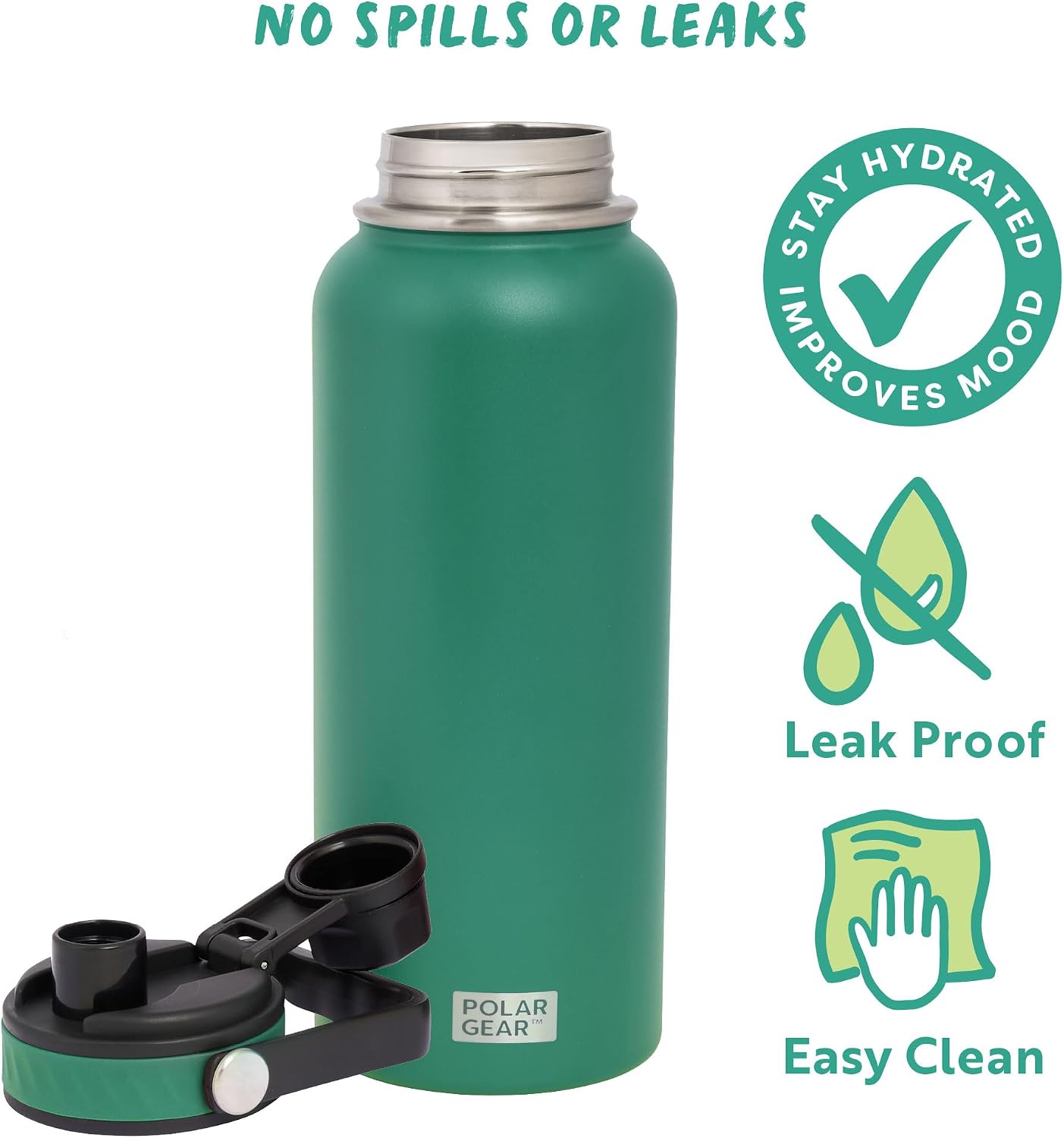 Thumbnail 6 de Polar Gear Hydra Venture 1L Stainless Steel Water Bottle (Forest Green)