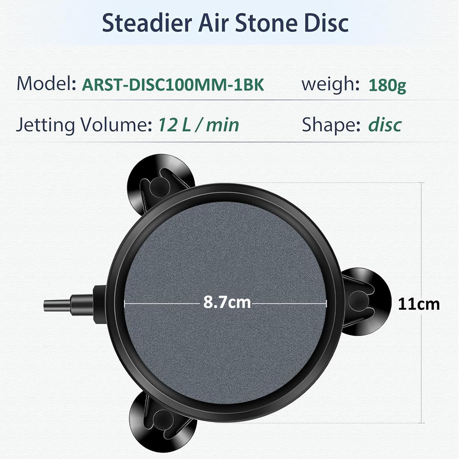 Detalle de YUDOTE Aquarium Air Stone Disk 10cm Bubble Diffuser (Pack of 2) for Oxygenation