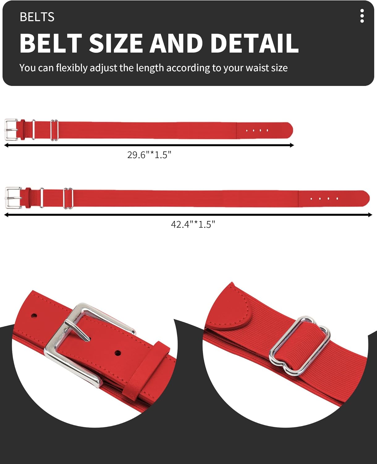 Thumbnail 1 de QBK Toddler Baseball Socks and Belt Youth Softball T-Ball Combo Set (2 Pairs of Socks & 1 Belt)