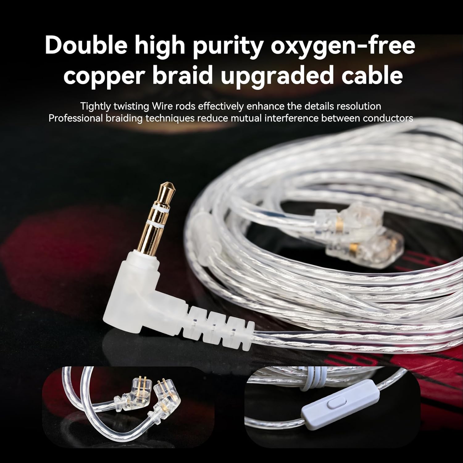 Detalle 2 de KZ ZSN Pro X HiFi In-Ear Earphones with 1BA 1DD Drivers, Detachable Cable and Mic (Gold, with Mic)