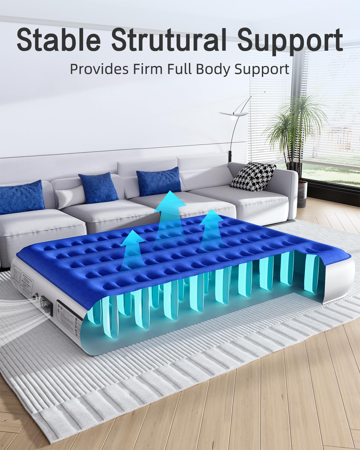 Thumbnail 4 de Xsleep Queen Air Mattress with Built-In Pump (13" Raised) — Fast Inflate/Deflate, Up to 660 lbs