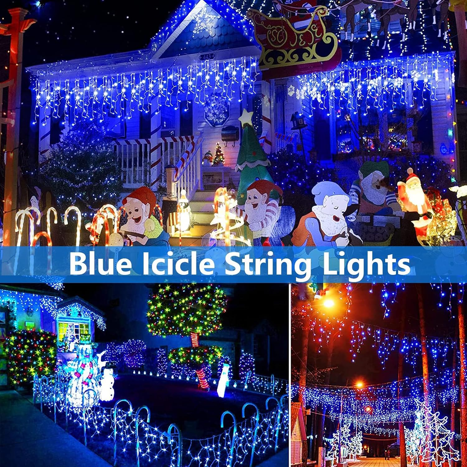 Thumbnail 4 de Joomer SSL0200-I-24V Blue LED Icicle Lights, 50 Drops, 8 Modes