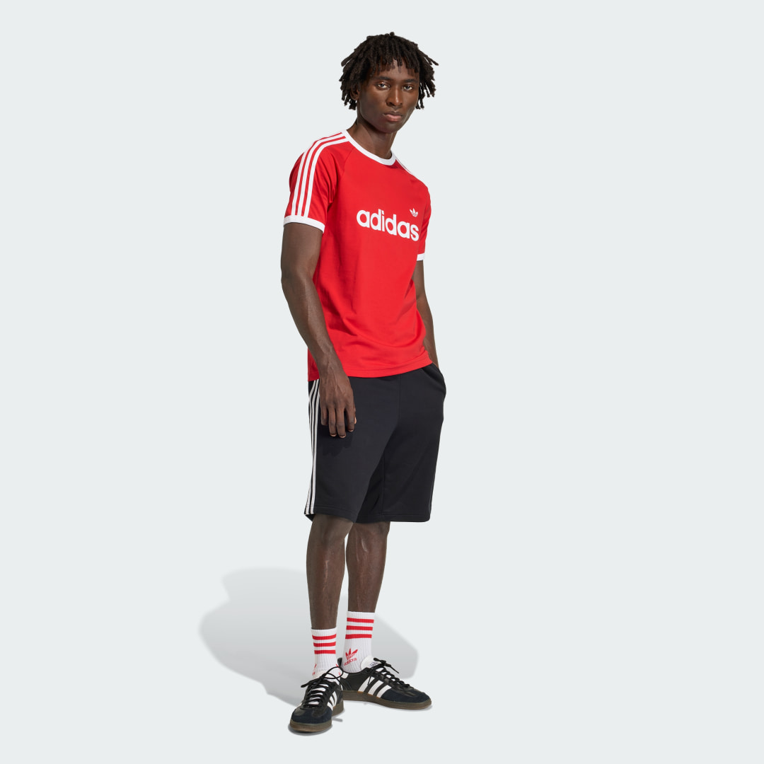 Detalle de Camiseta 3-Stripes Slim Ringer de Adidas — Rojo