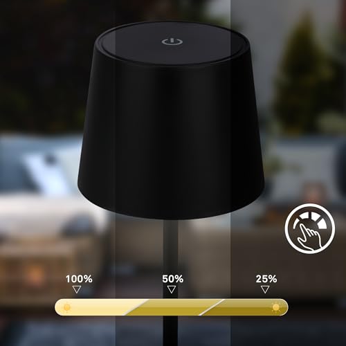 Thumbnail 7 de Briloner lámpara LED táctil regulable recargable IP44 con USB-C (luz blanca cálida, negra)