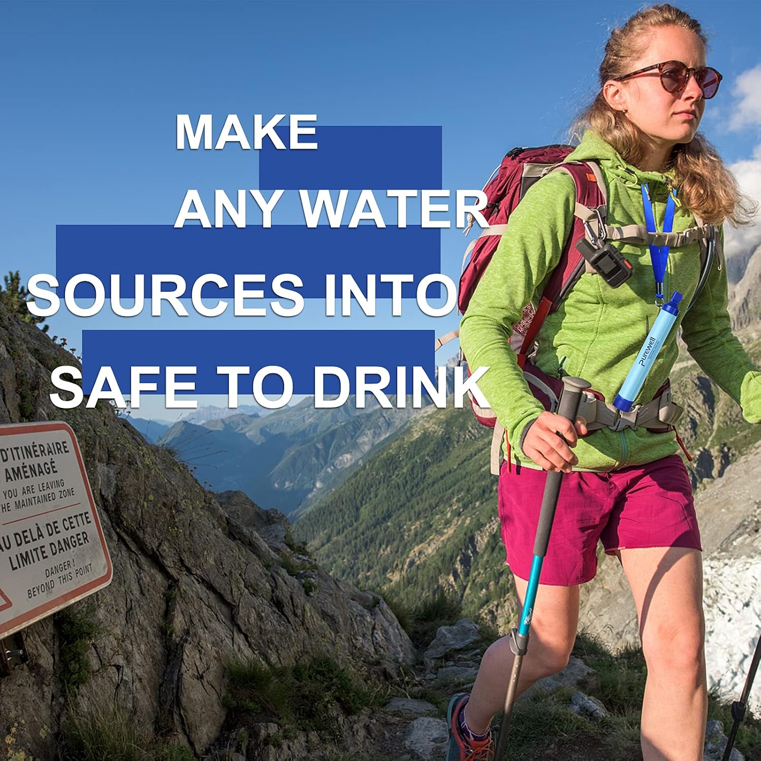 Thumbnail 6 de Purewell Outdoor Water Filter straw with 0.01 μm ultra-fine filtration and 1500L capacity